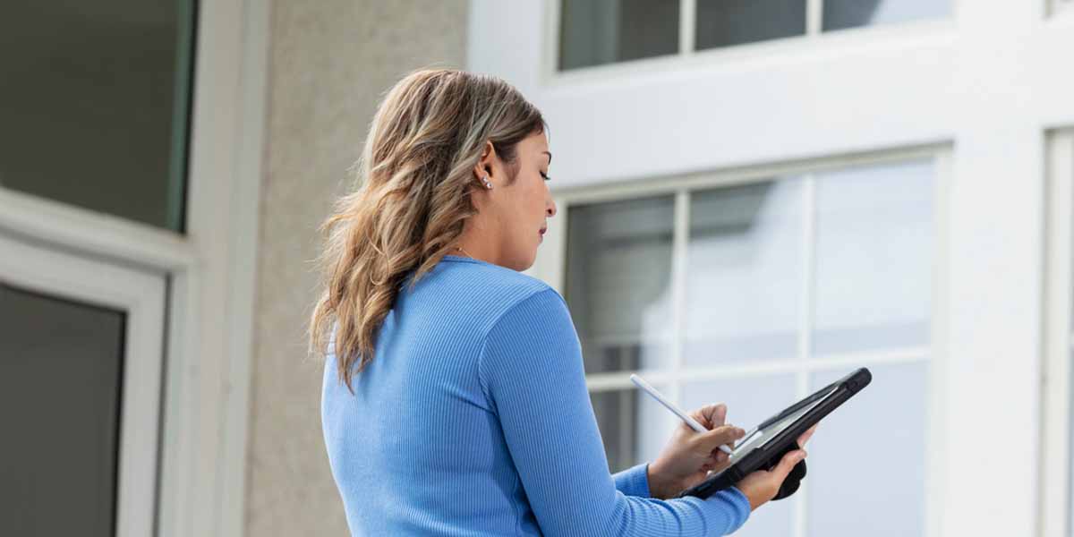 woman with a tablet